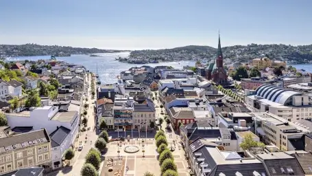 Panoramic view over Arendal and Norway’s skerry coast